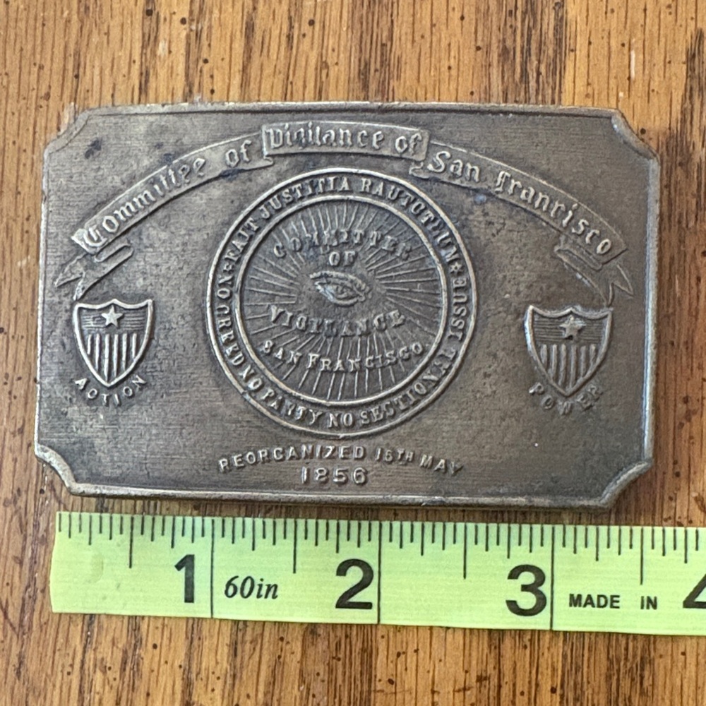 Vintage San Francisco Vigilance Committee Belt Buckle